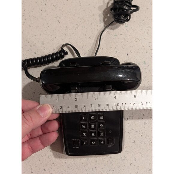 Mini Phone black corded Polyconcept Dial Pad Flash/Redial push button landline - Picture 8 of 16